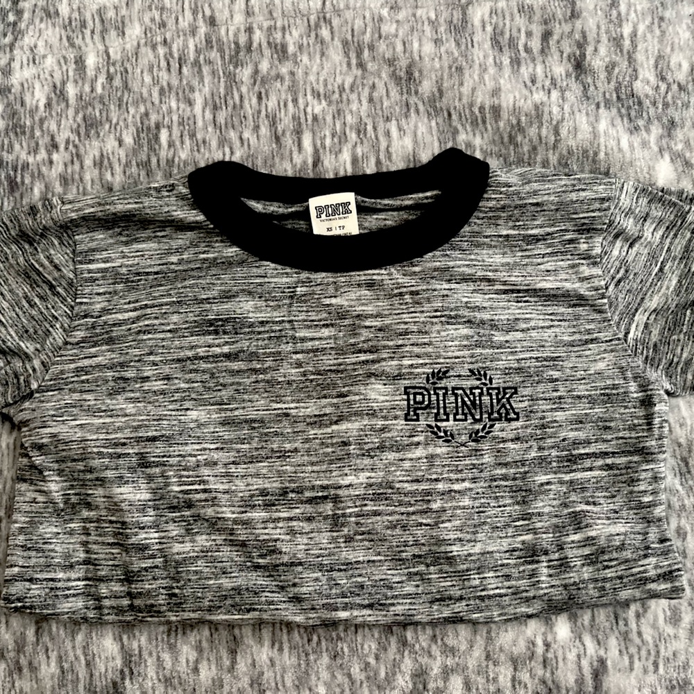 Pink brand retro t shirt grey XS